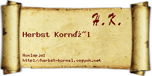 Herbst Kornél névjegykártya