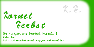 kornel herbst business card